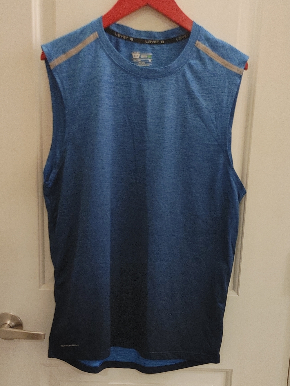 Layer 8 Men's Sleeveless Tank Top - Blue with Silver Accents